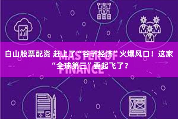 白山股票配资 赶上了“谷子经济”火爆风口！这家“全球第三”要起飞了？